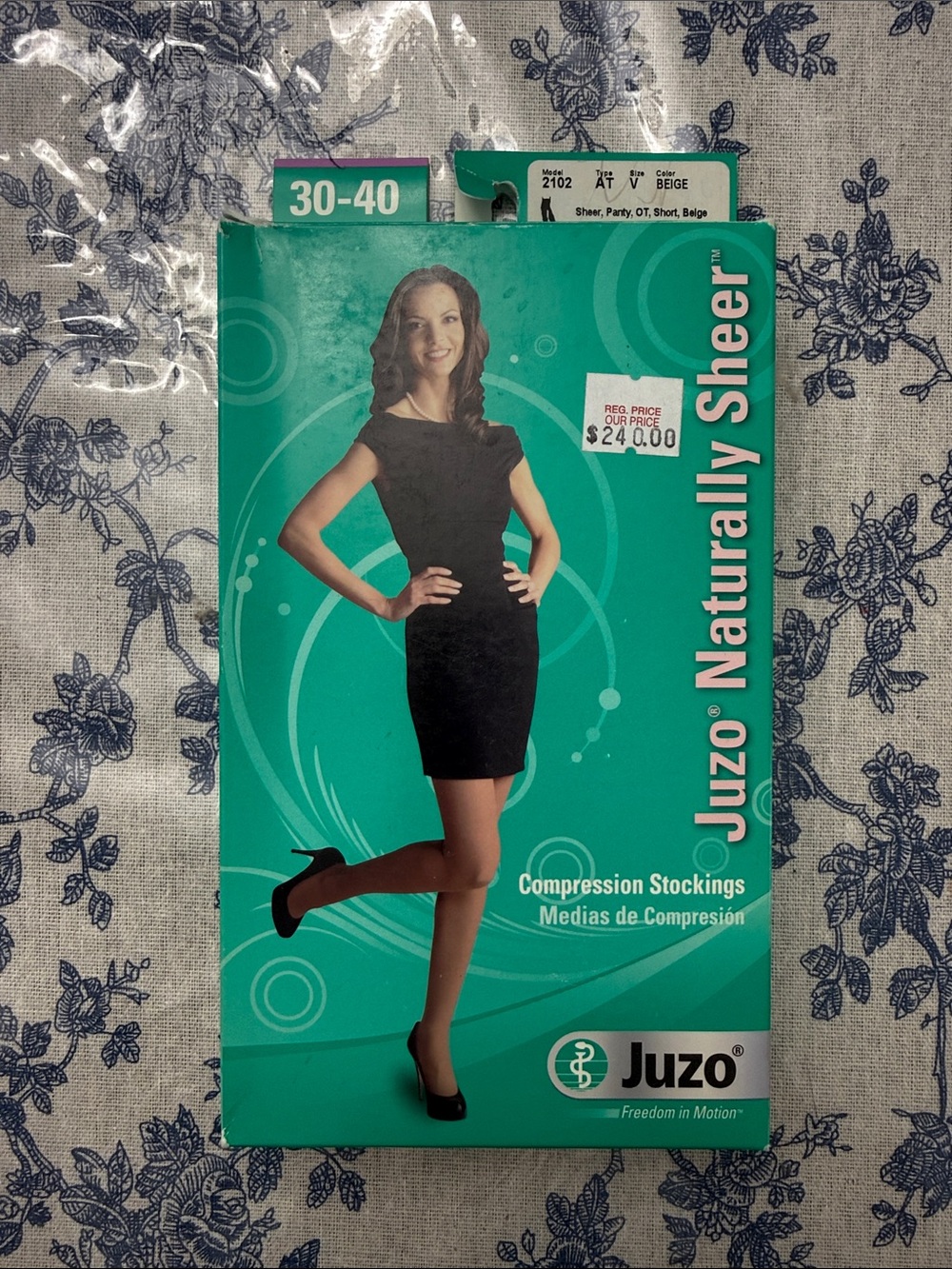 Juzo Naturally Sheer panty OT 30-40 mmhg Compression Stockings - Beige size V